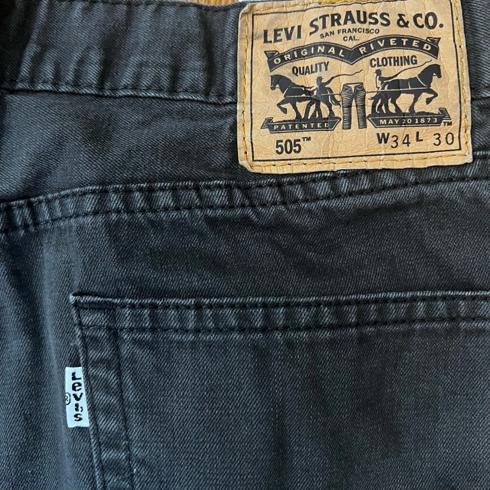 LEVIS 505 Charcoal Grey Wash Midrise Regular Fit Straight Leg Jeans 34x30 - Picture 12 of 12